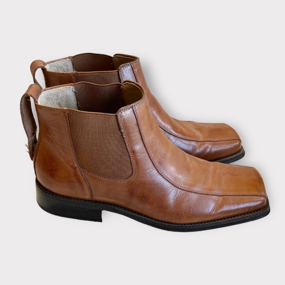 Antonio Zengara Brown Leather Chelsea Dress Boots Sz 8